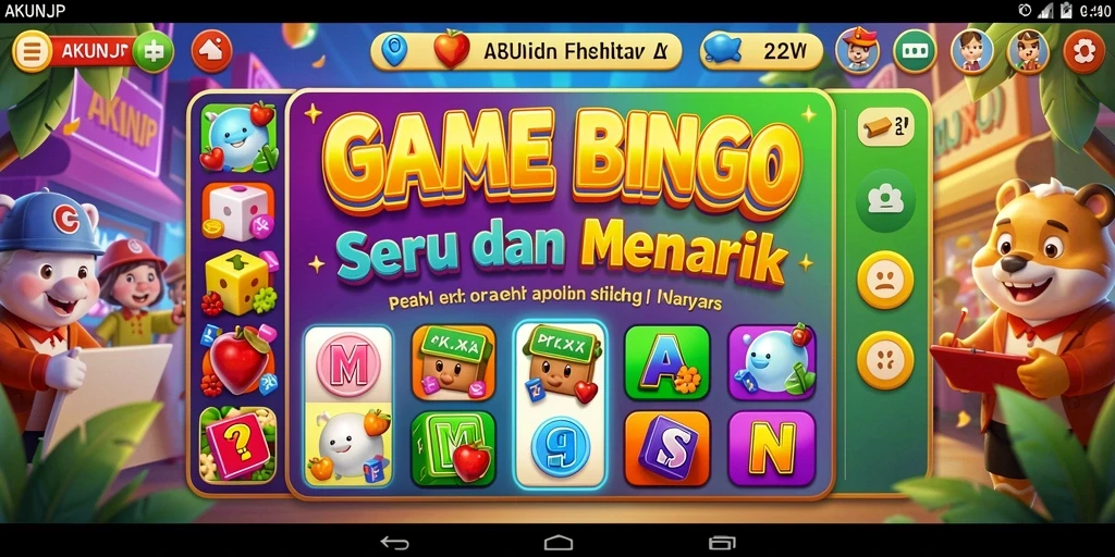Tampilan gameplay AKUNJP yang seru dalam permainan Bingo.