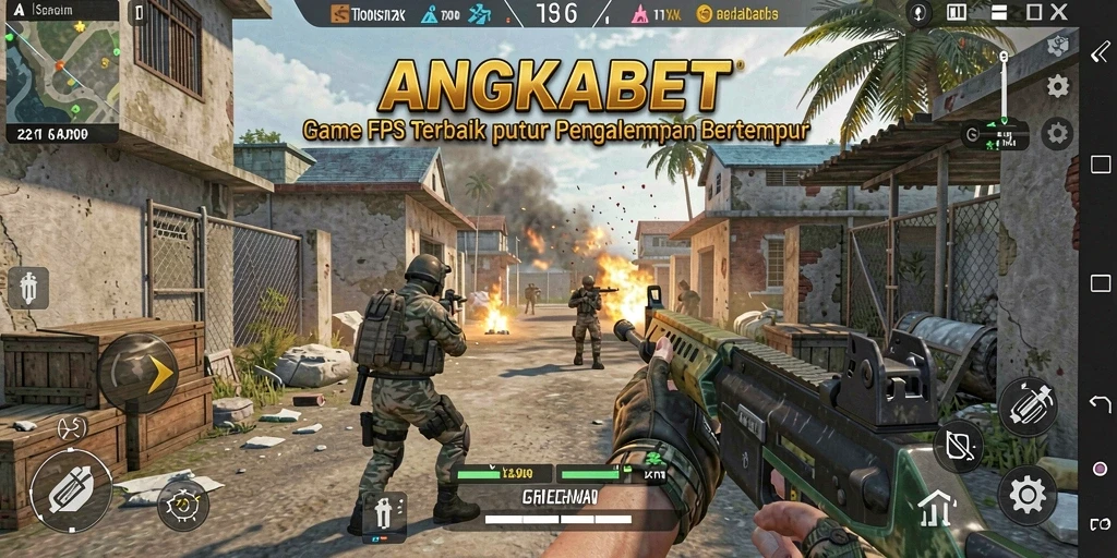 Tangkapan layar gameplay ANGKABET dengan aksi tembak-tembakan intens.
