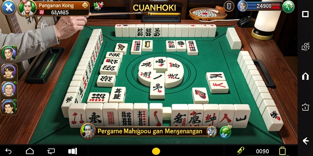 Screenshot gameplay CUANHOKI menampilkan aksi seru permainan Mahjong.