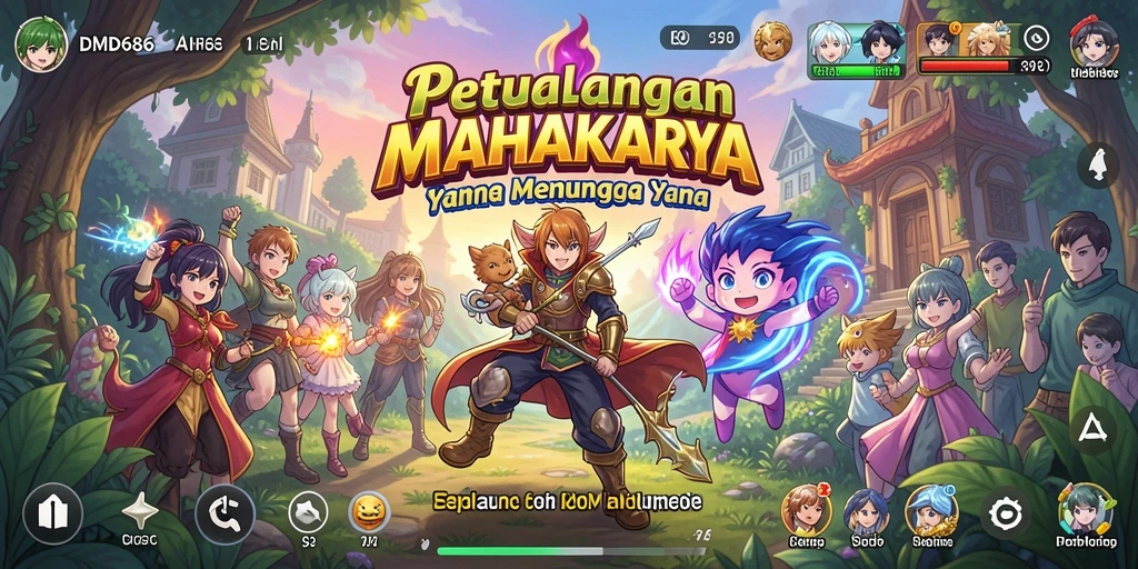 Tampilan gameplay DMD686 dengan karakter anime yang menawan.