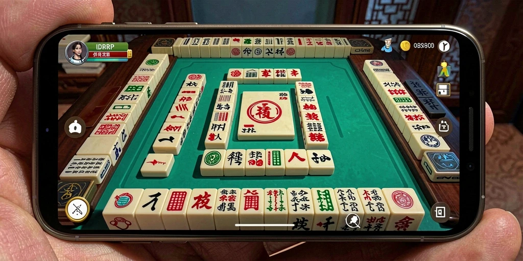 Screenshot gameplay IDRRP menampilkan momen mendebarkan saat bermain Mahjong.