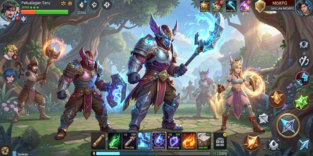 Tangkapan layar dari gameplay seru IDX66 dalam dunia MMORPG.