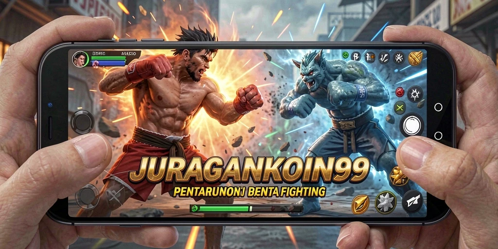 Gameplay seru JURAGANKOIN99 dalam pertarungan Fighting.