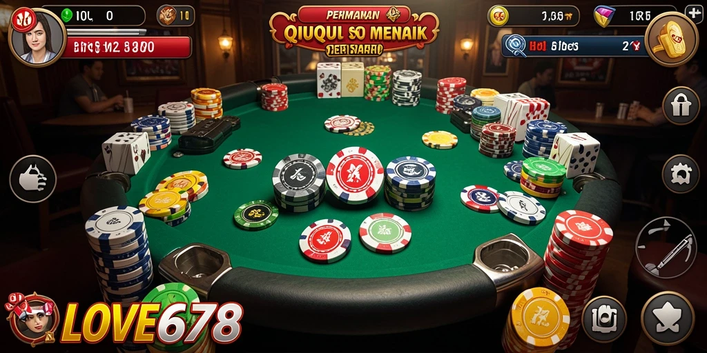 Tangkapan layar gameplay QiuQiu LOVE678 yang mendebarkan.