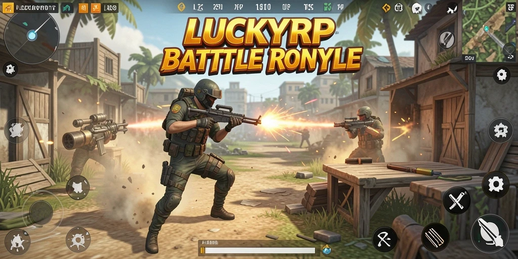 Gameplay seru LUCKYRP di arena Battle Royale.