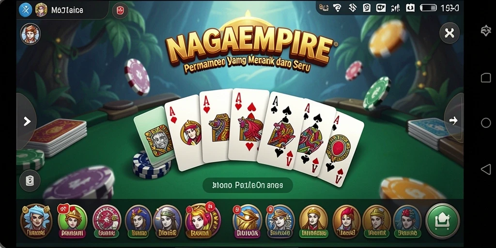 Screenshot NAGAEMPIRE menunjukkan aksi seru dalam permainan domino.
