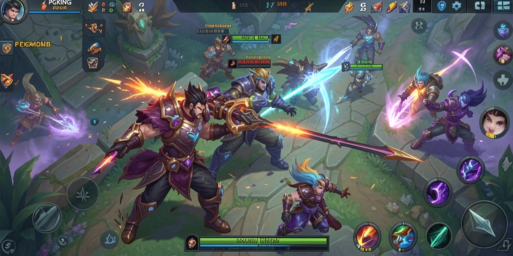 Tampilan gameplay PGKING dengan aksi pertempuran yang mendebarkan.
