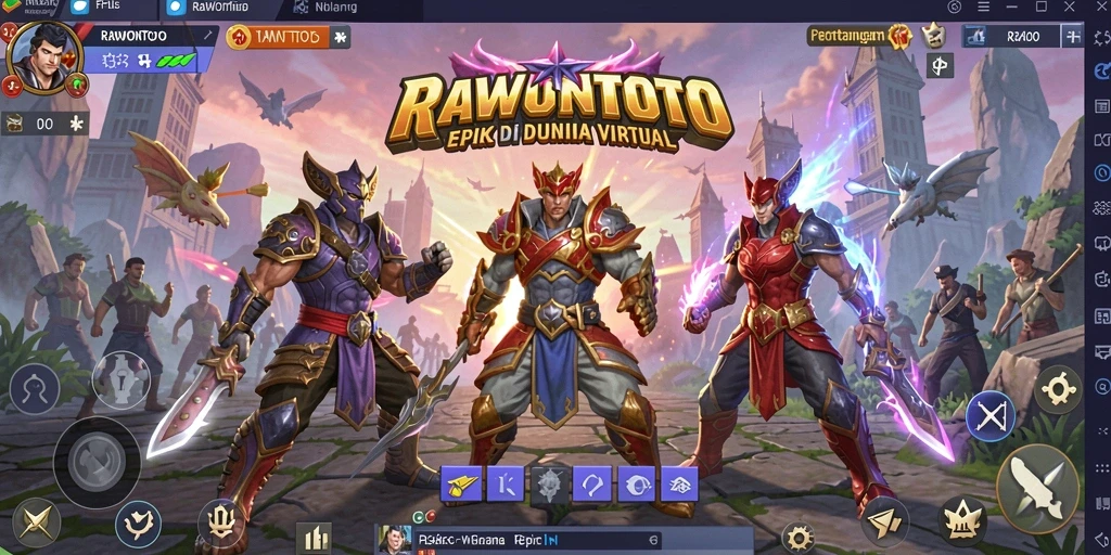 Tampilan aksi pertarungan mendebarkan dalam gameplay RAWONTOTO
