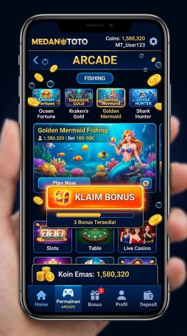 Tampilan antarmuka utama medantoto yang user-friendly.
